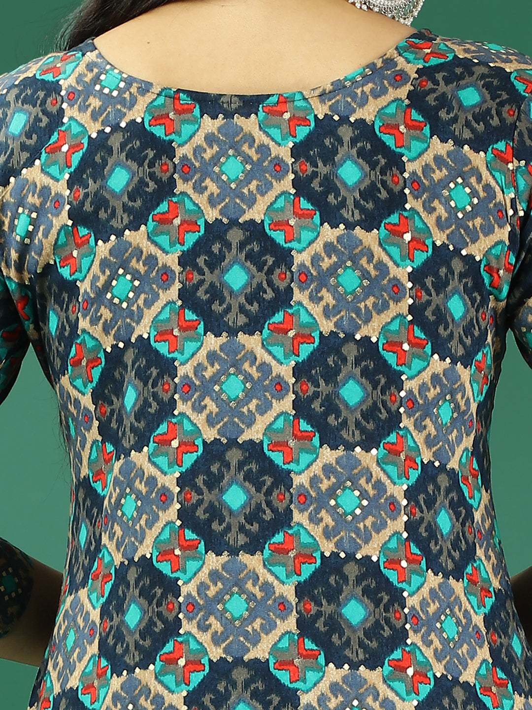 Bollywood Vogue Ready To Wear Multicolored Printed Viscose Kurta Set - Additional View 2