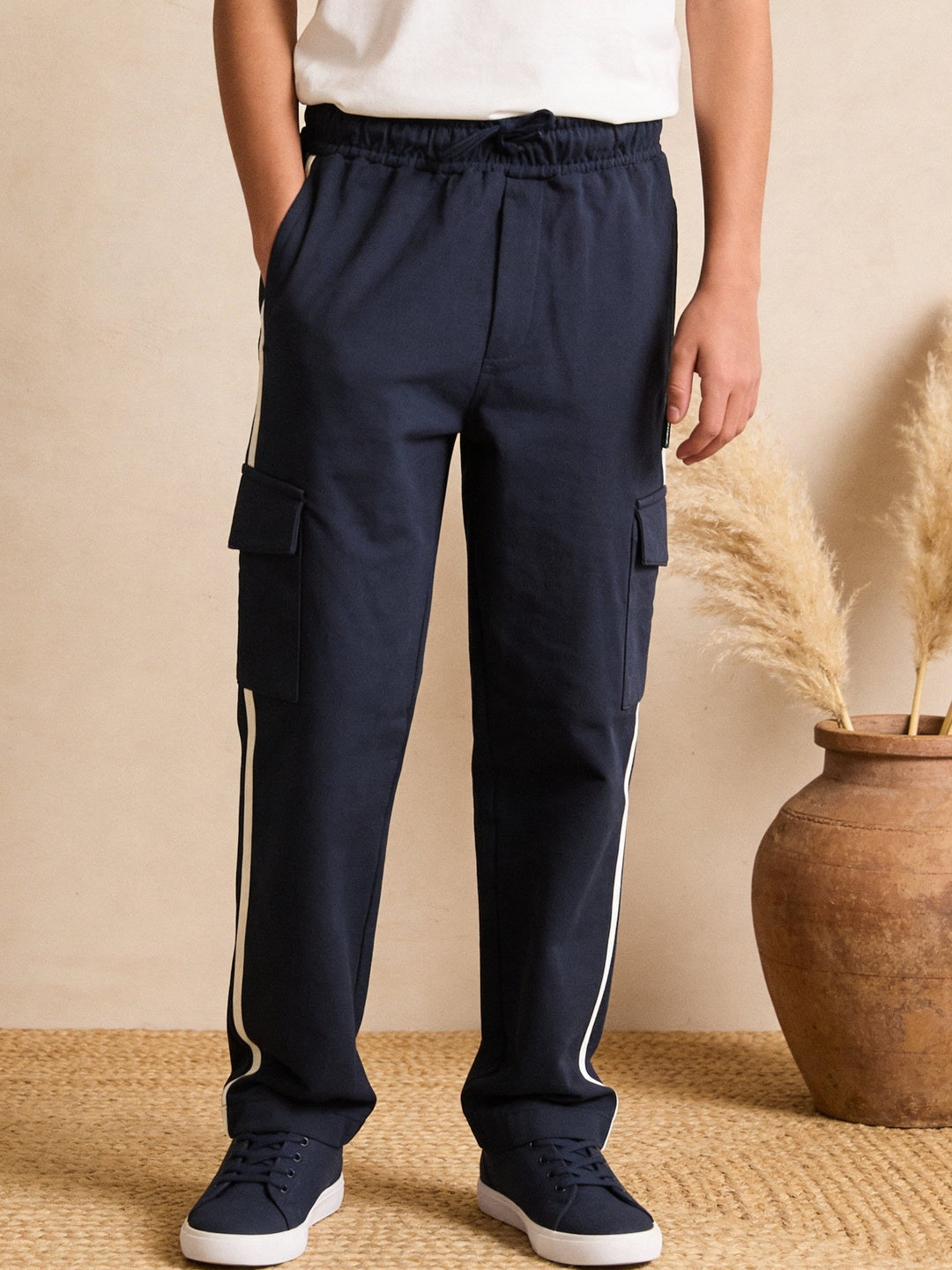 Lil Tomatoes Boys Cotton Looper Trackpant - Navy Blue