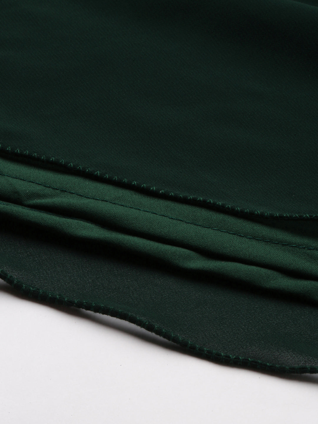Bollywood Vogue Ready To Wear Green Cotton Embroidered Jacket Style Gown - Back View