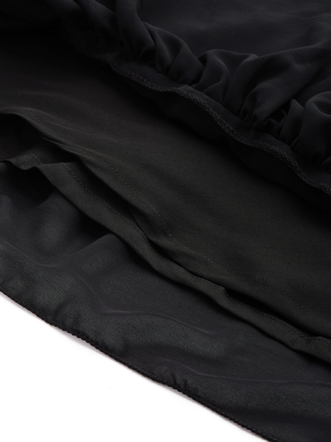 Bollywood Vogue Ready To Wear Black Georgette Sequins Gown - Additional View 1