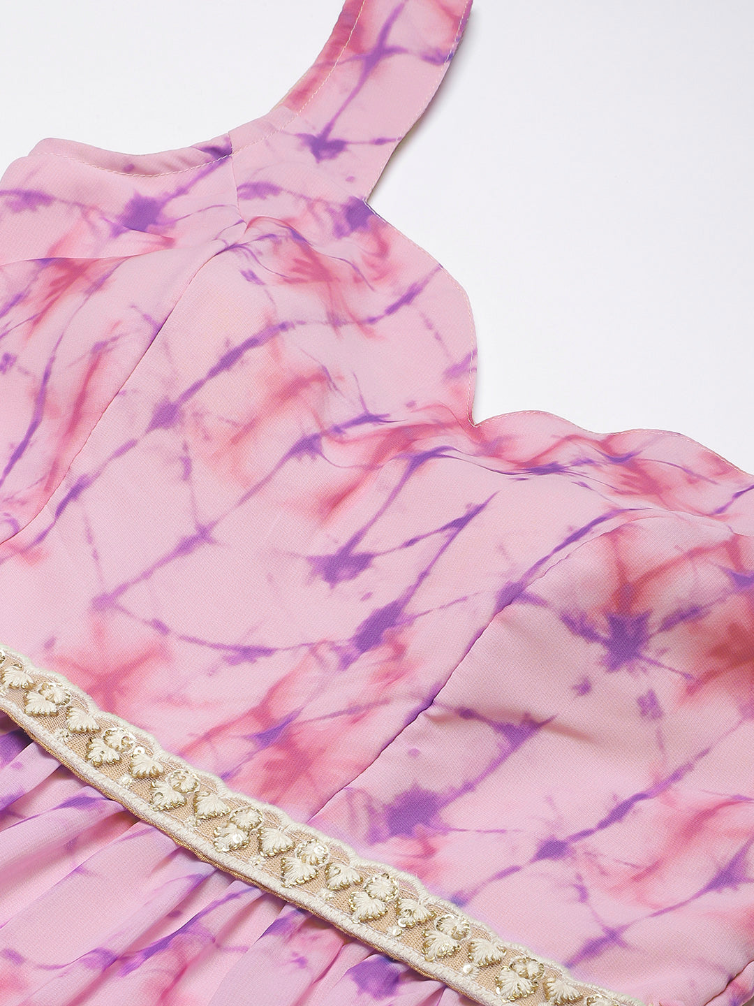 Bollywood Vogue Ready To Wear Multicolored Digital Printed Tiered Dress - Look Shot