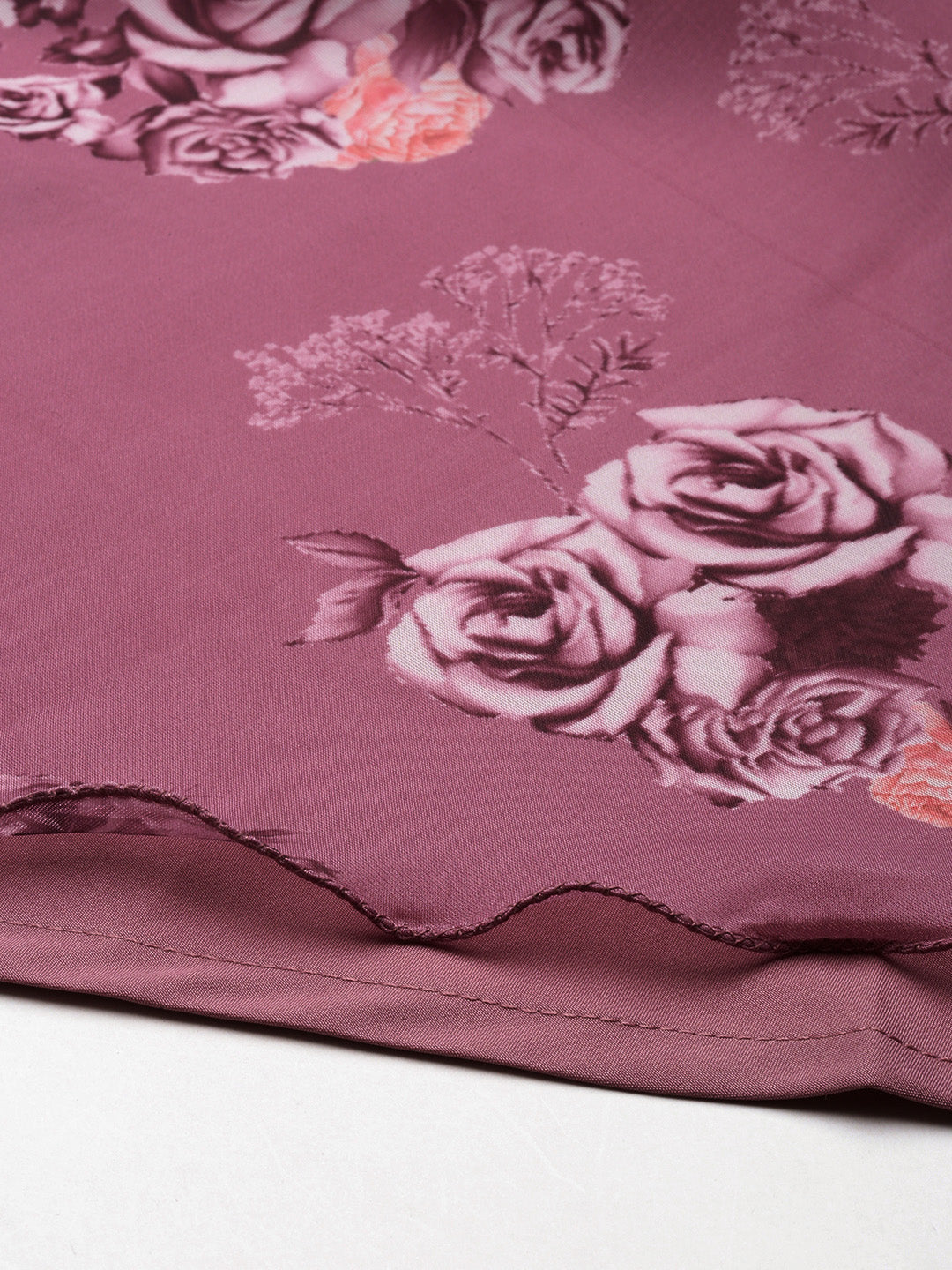 Bollywood Vogue Ready To Wear Mauve Digital Printed Organza Suit Set - Additional View 1