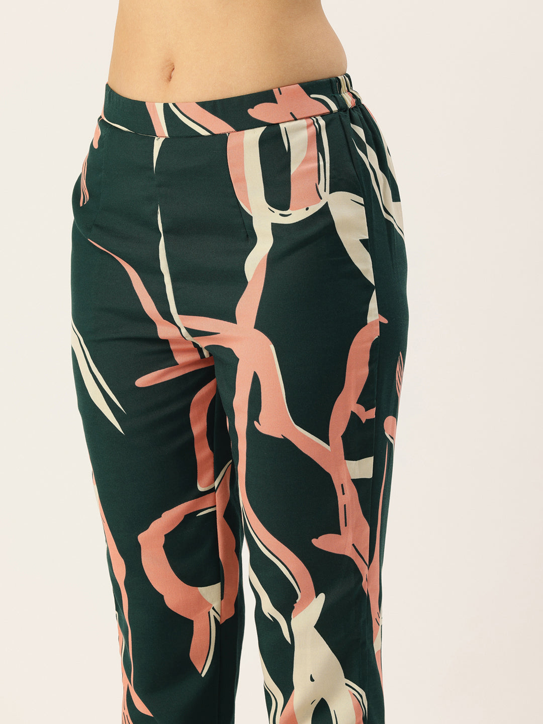 Bollywood Vogue Ready To Wear Green Rayon Printed Kurta Set - Side View