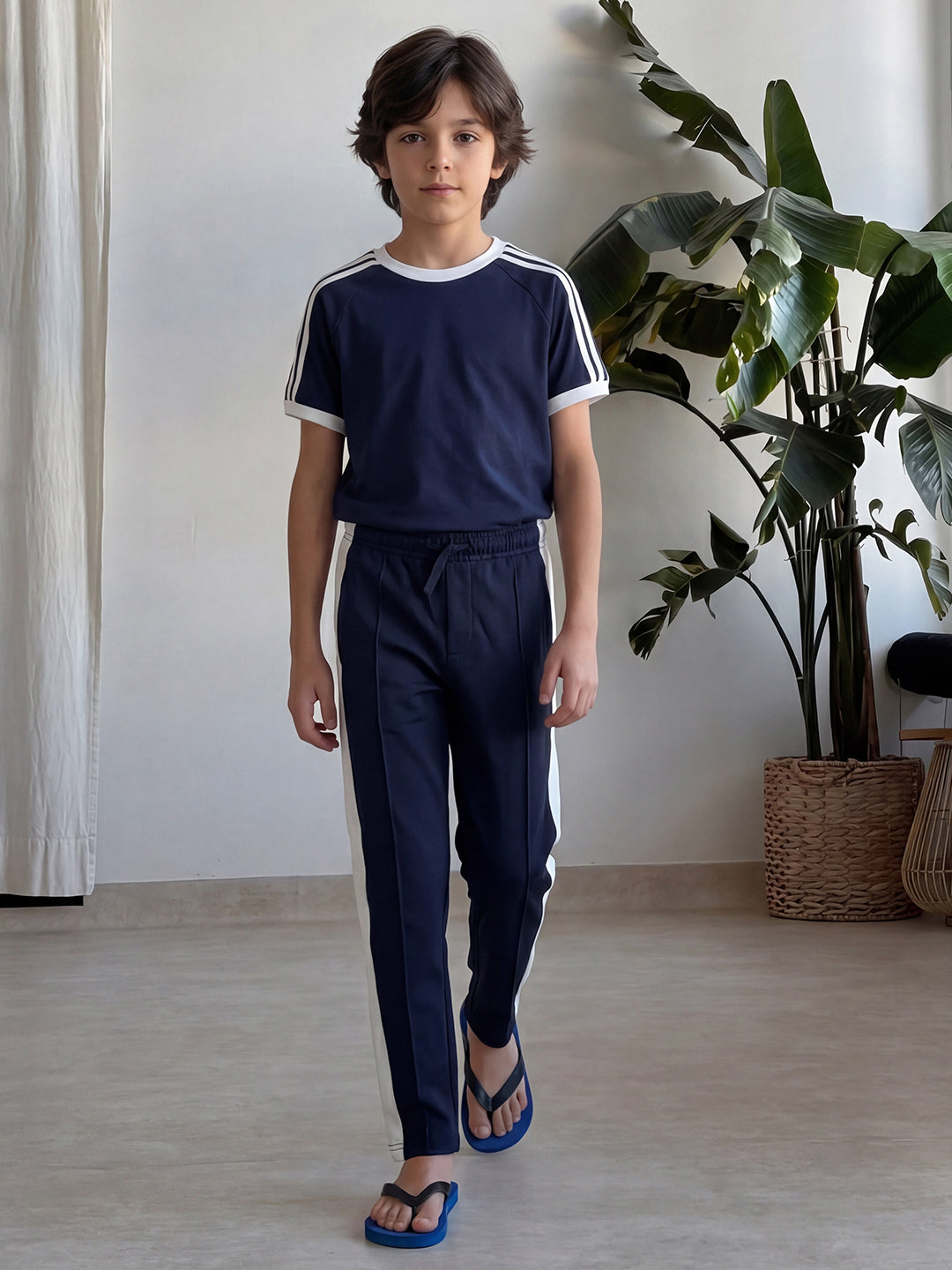 Lil Tomatoes Boys Cotton Looper Trackpant - Navy Blue