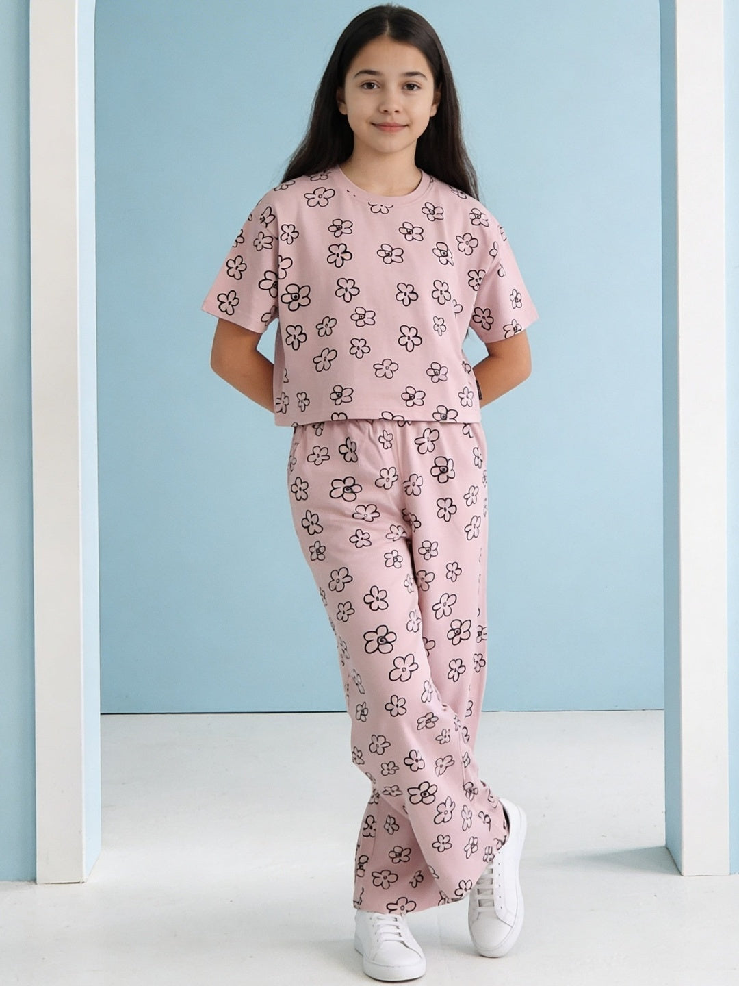 Lil Tomatoes Girls Cotton Night Suits - Coral
