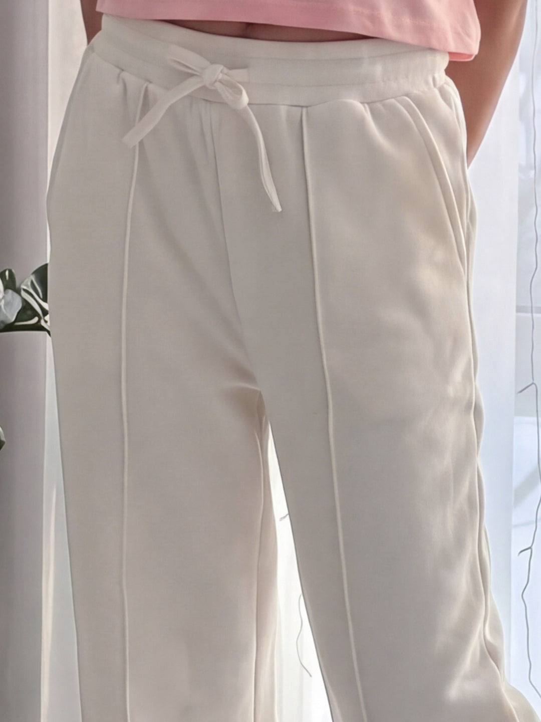 Lil Tomatoes Girls Cotton Looper Trackpant - White