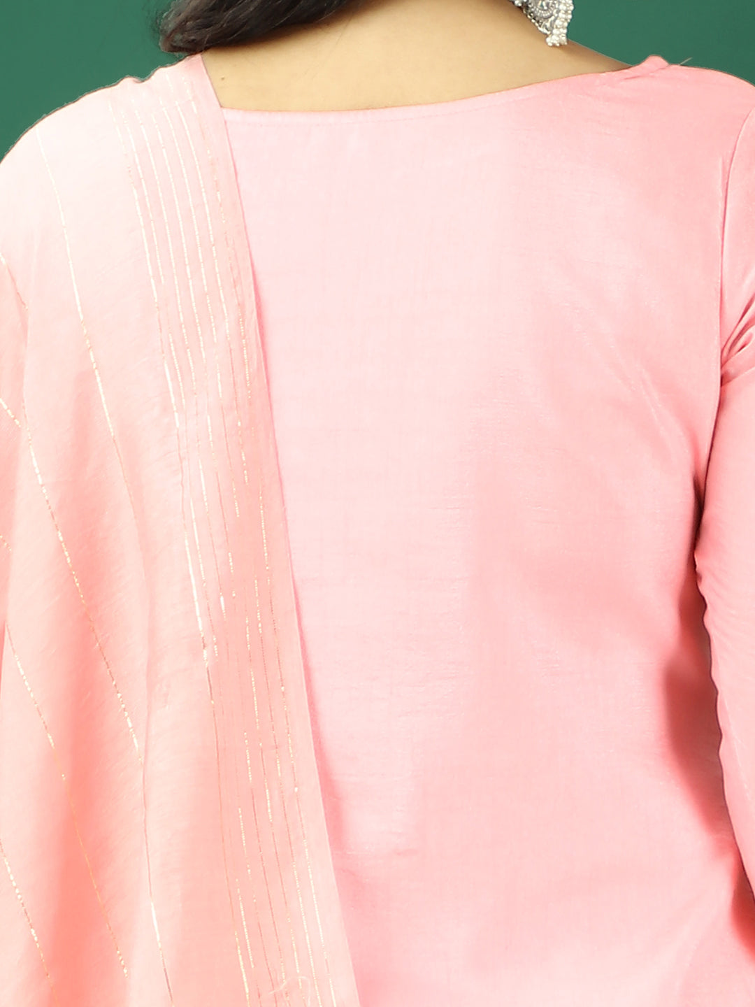 Bollywood Vogue Ready To Wear Pink Art Silk Embroidered Straight Pant Suit - Additional View 2