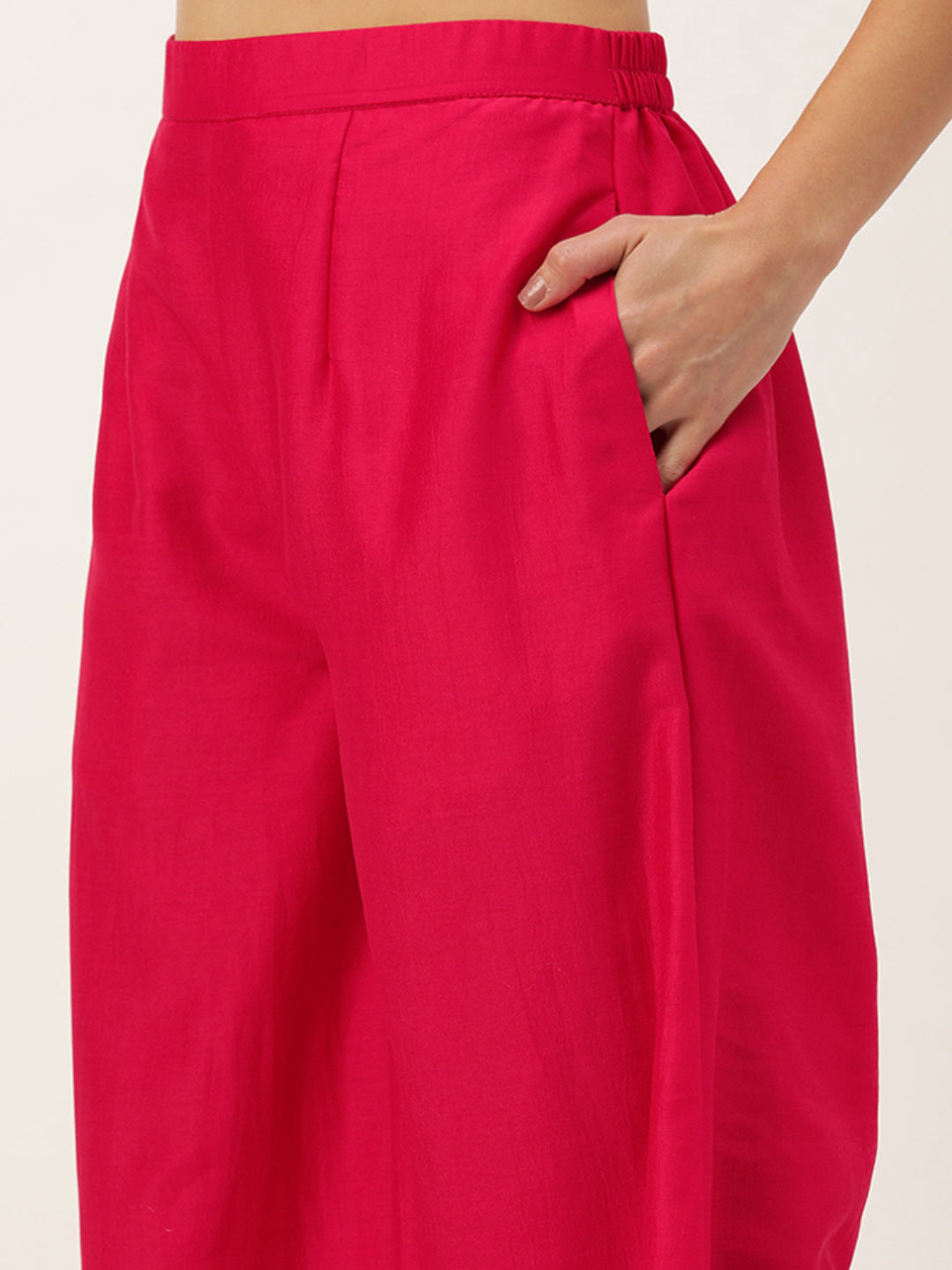 Bollywood Vogue Ready To Wear White Tie N Dye Nylon N Pink Kurta Set - Look Shot