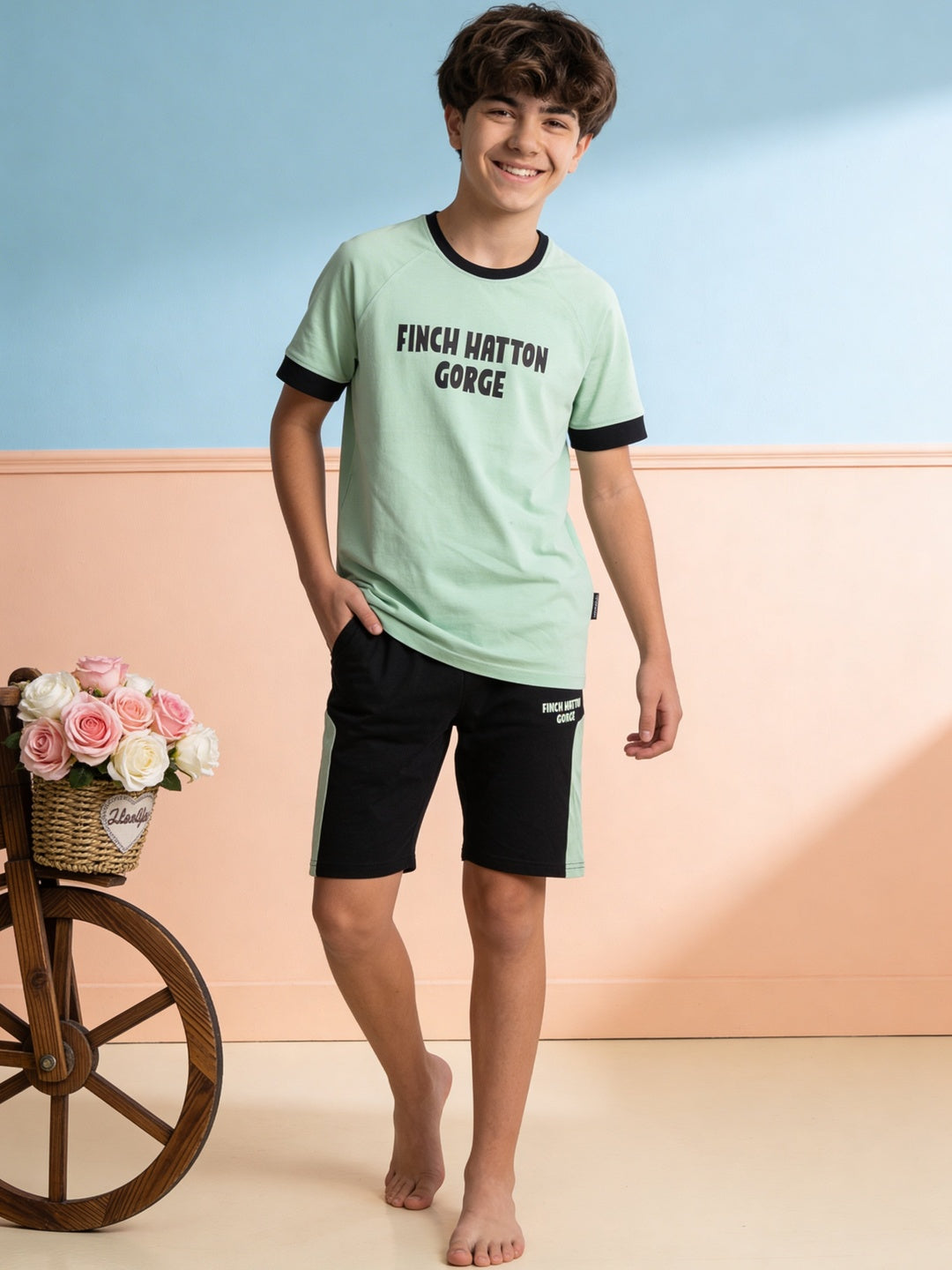 Lil Tomatoes Boys Cotton Night Suits - Light Green