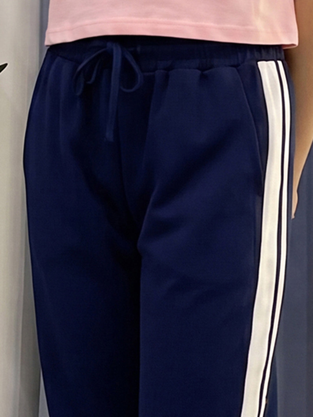 Lil Tomatoes Girls Cotton Looper Trackpant - Navy Blue