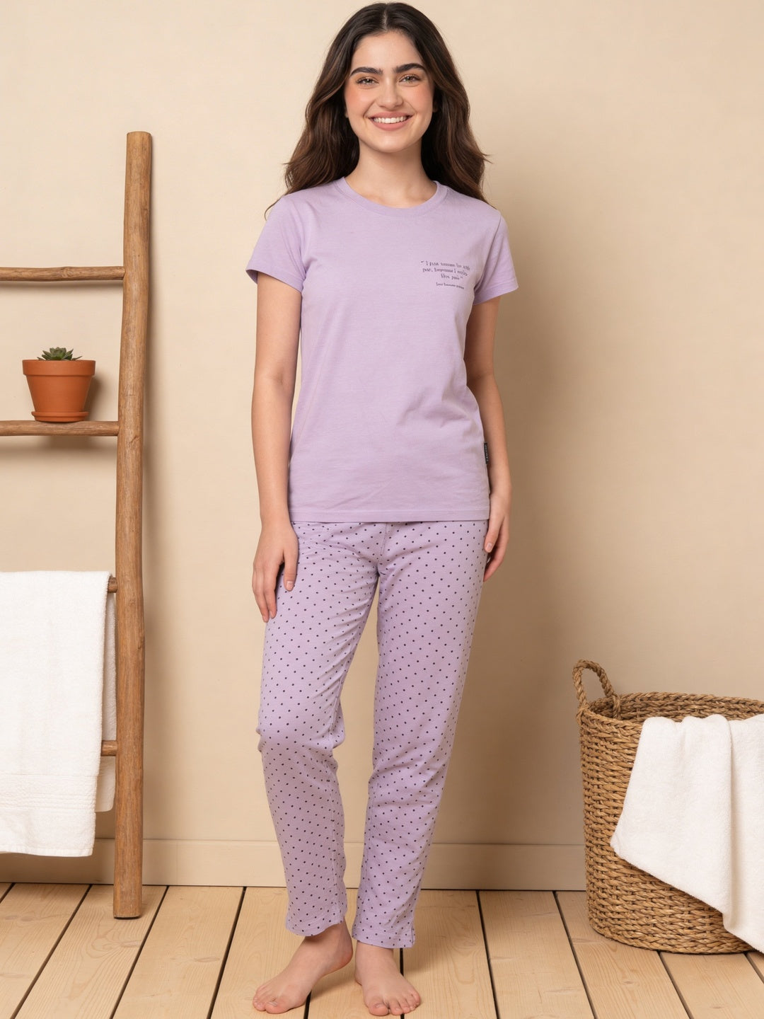 Lil Tomatoes Girls Cotton Night Suits - Purple