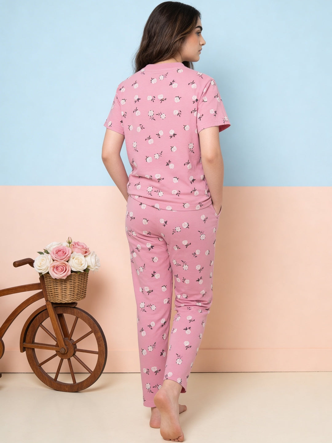Lil Tomatoes Girls Cotton Night Suits - Pink