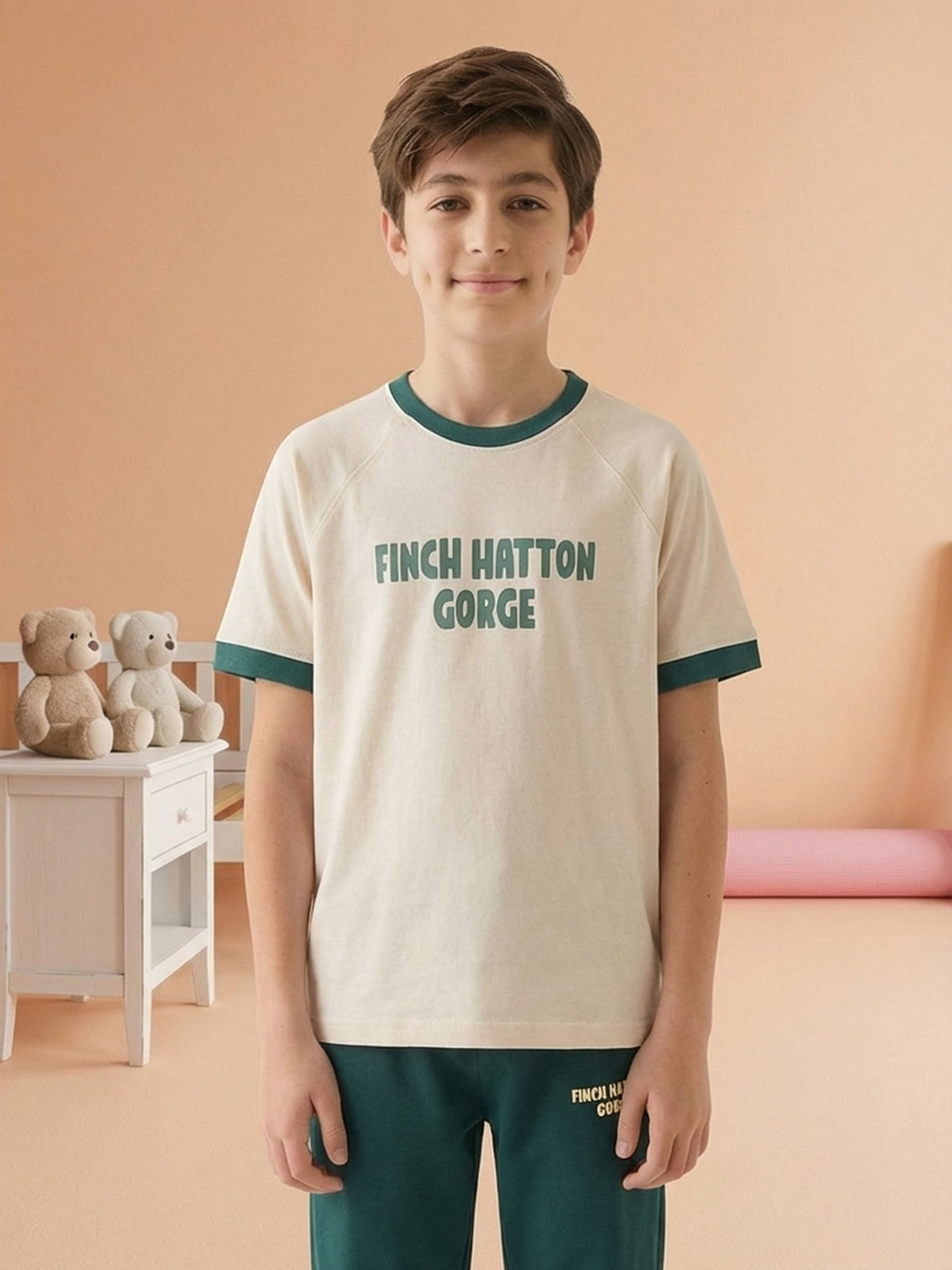 Lil Tomatoes Boys Cotton Night Suits - Cream