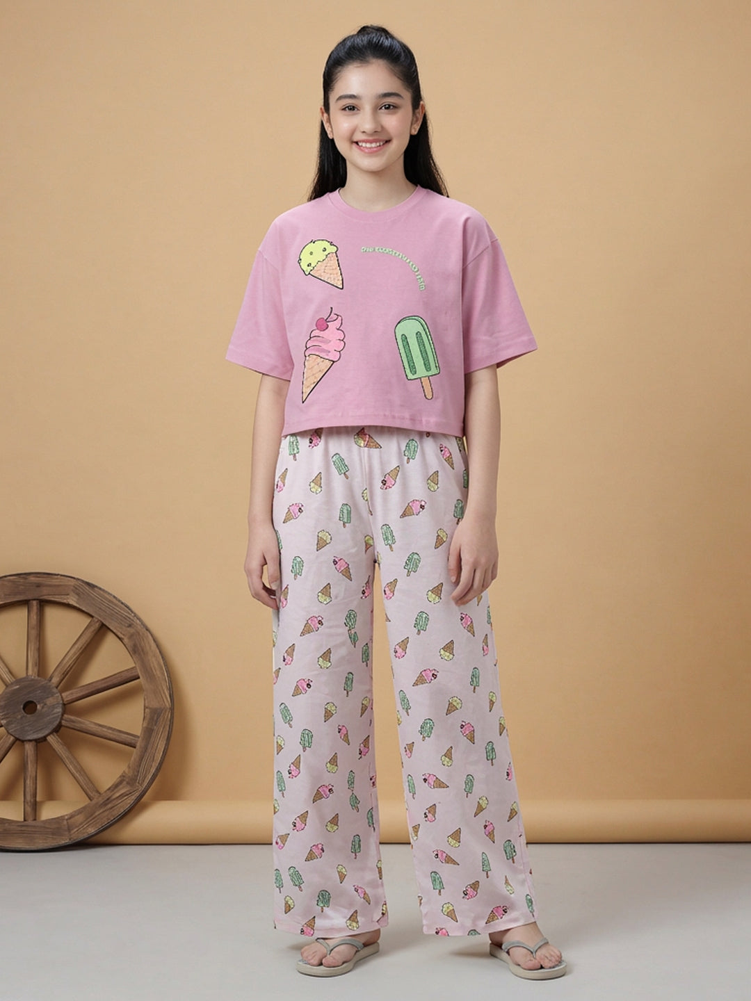 Lil Tomatoes Girls Cotton Night Suits - Candy Pink