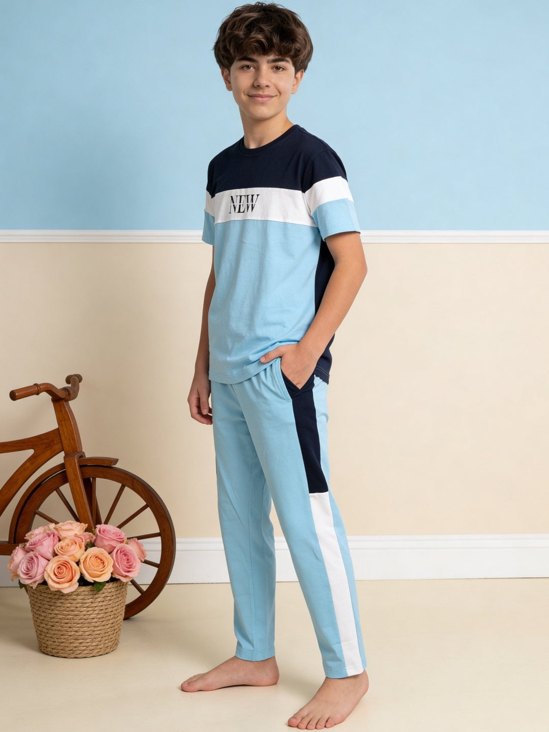 Lil Tomatoes Boys Cotton Night Suits - Navy Blue