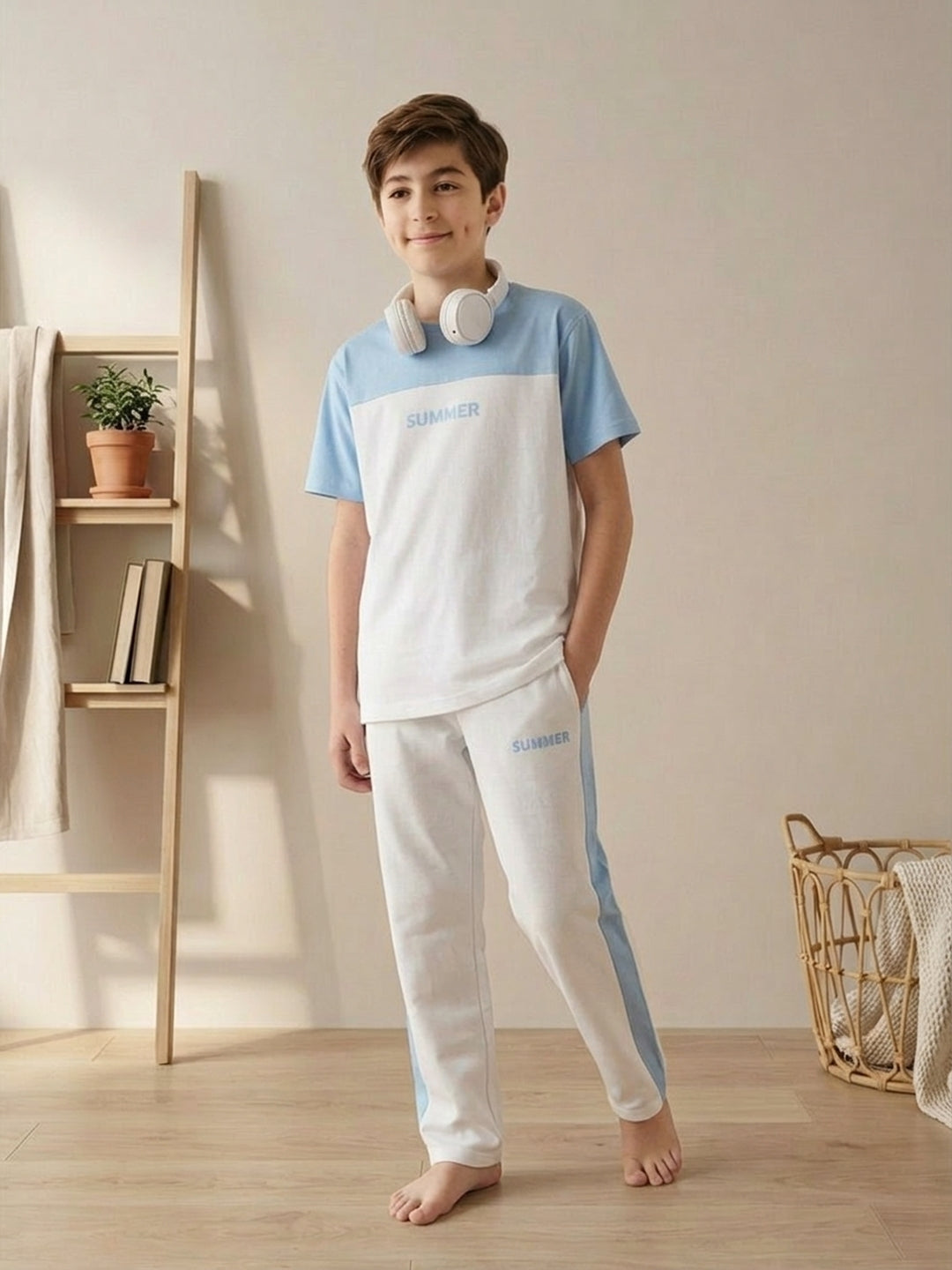 Lil Tomatoes Boys Cotton Night Suits - Ocean Blue