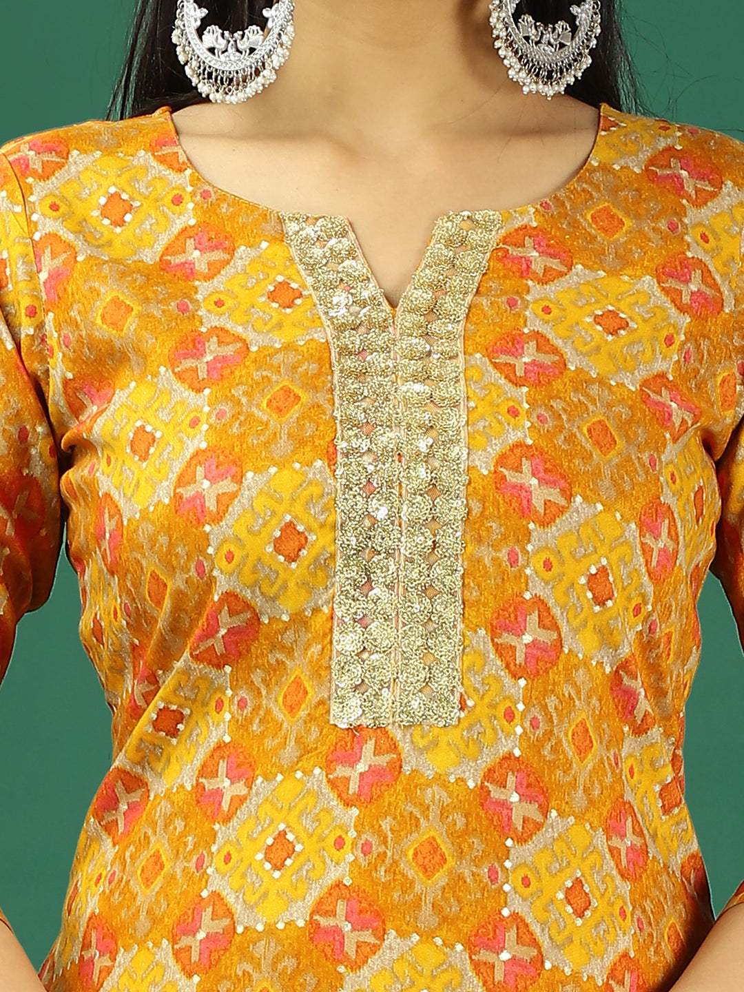 Bollywood Vogue Ready To Wear Multicolored Printed Viscose Kurta Set - Additional View 1