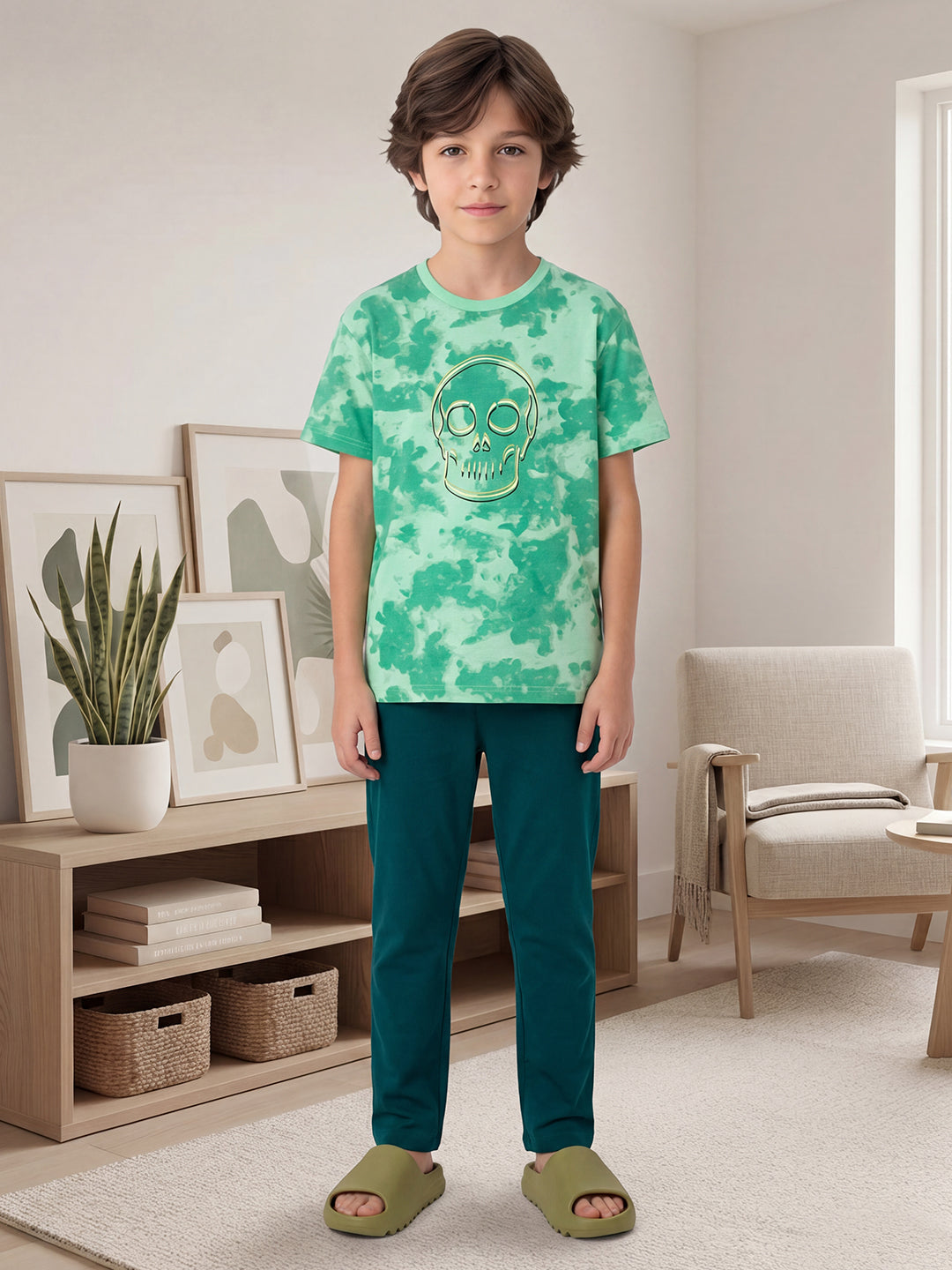 Lil Tomatoes Boys Cotton Night Suits - Teal