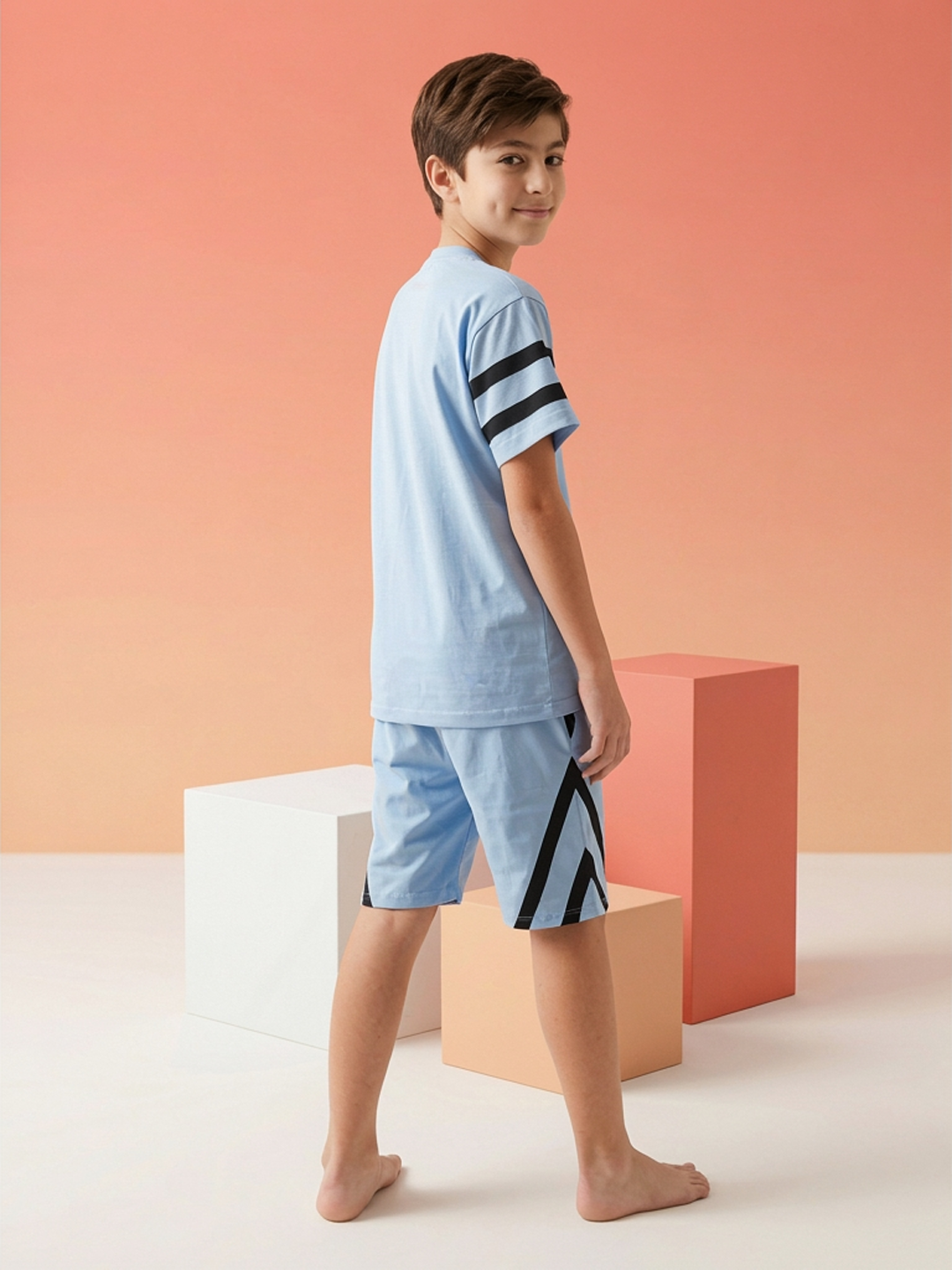 Lil Tomatoes Boys Cotton Night Suits - Ocean Blue