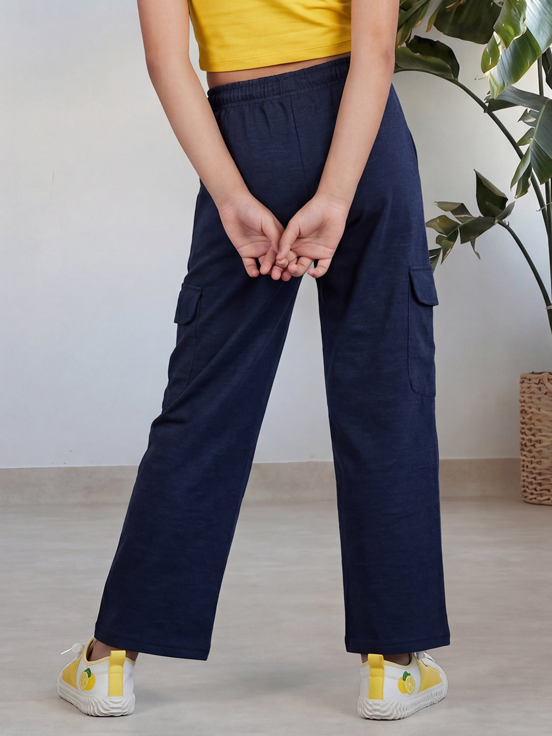 Lil Tomatoes Girls Cotton Looper Trackpant - Blue