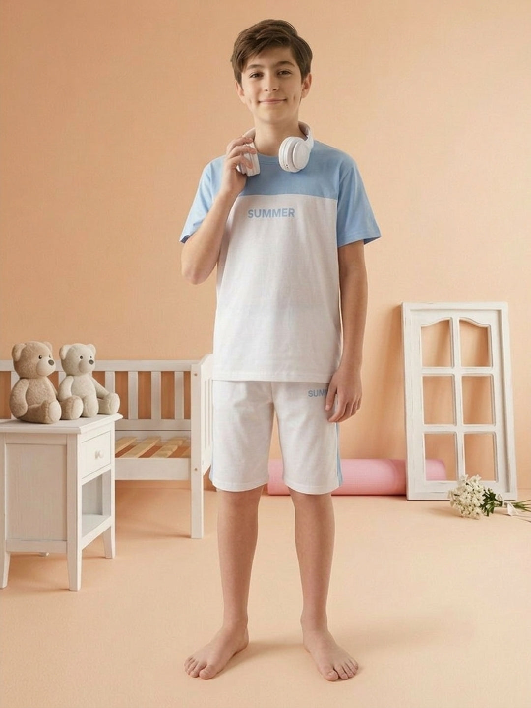 Lil Tomatoes Boys Cotton Night Suits - Ocean Blue