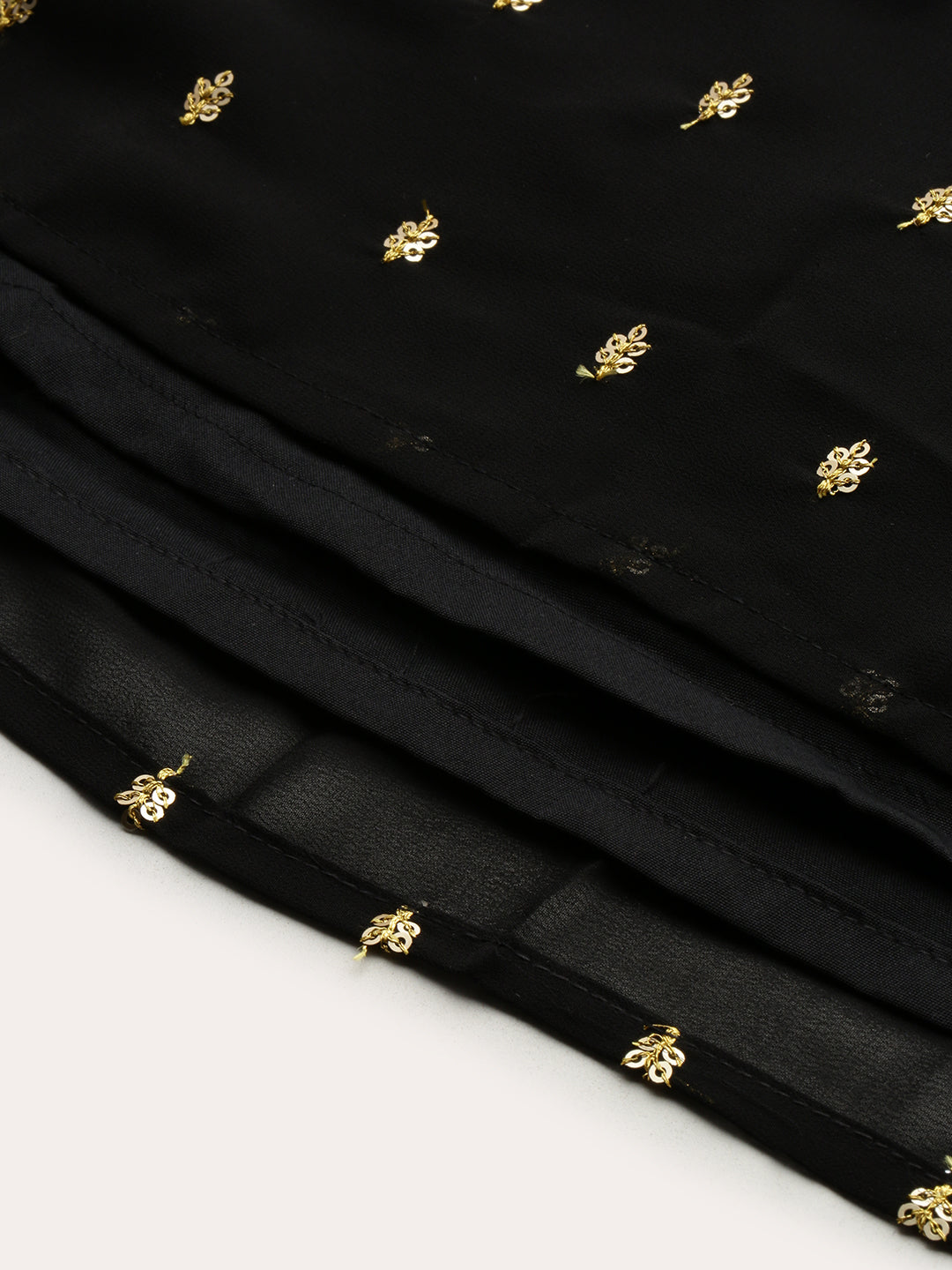 Bollywood Vogue Ready To Wear Black Georgette Embroidered Dress - Additional View 1