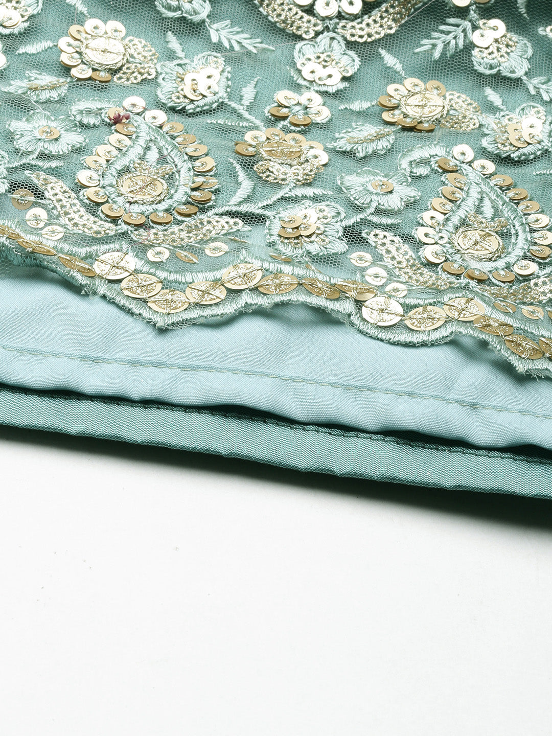 Bollywood Vogue Ready To Wear Light Blue Net Embroidered Salwar Set - Look Shot