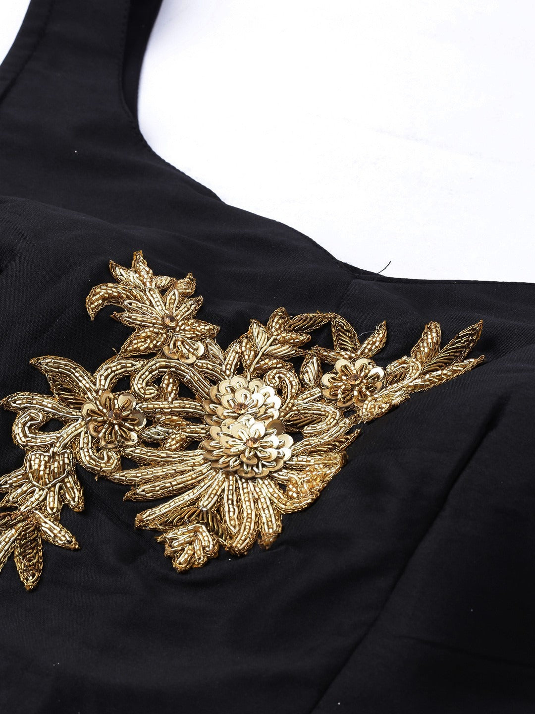 Bollywood Vogue Ready To Wear Embroidered Crop Top N Palazzo Bottom With Jacket - Additional View 1