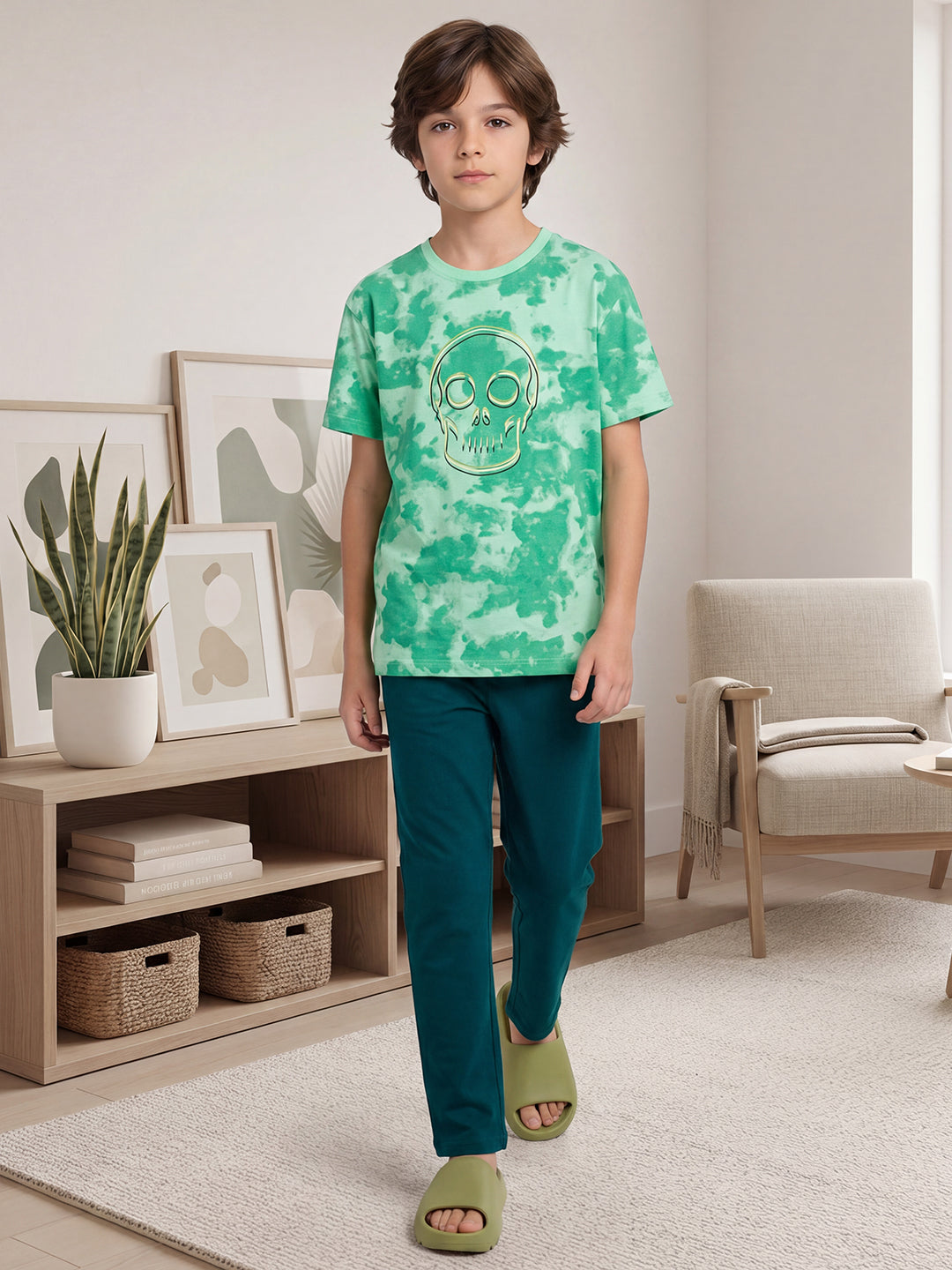 Lil Tomatoes Boys Cotton Night Suits - Teal