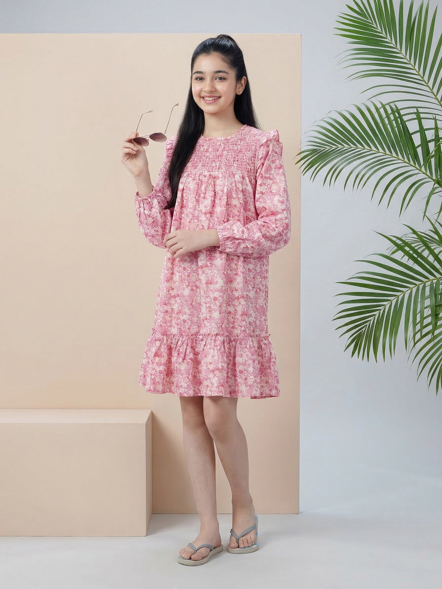 Lil Tomatoes Girls Cotton Dress - Pink