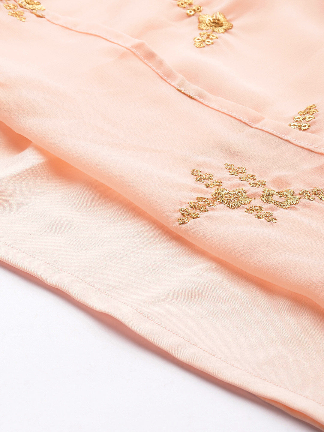 Bollywood Vogue Ready To Wear Peach Embroidered Jumpsuit - Look Shot