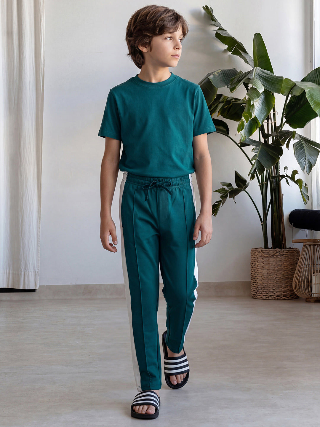 Lil Tomatoes Boys Cotton Looper Trackpant - Teal