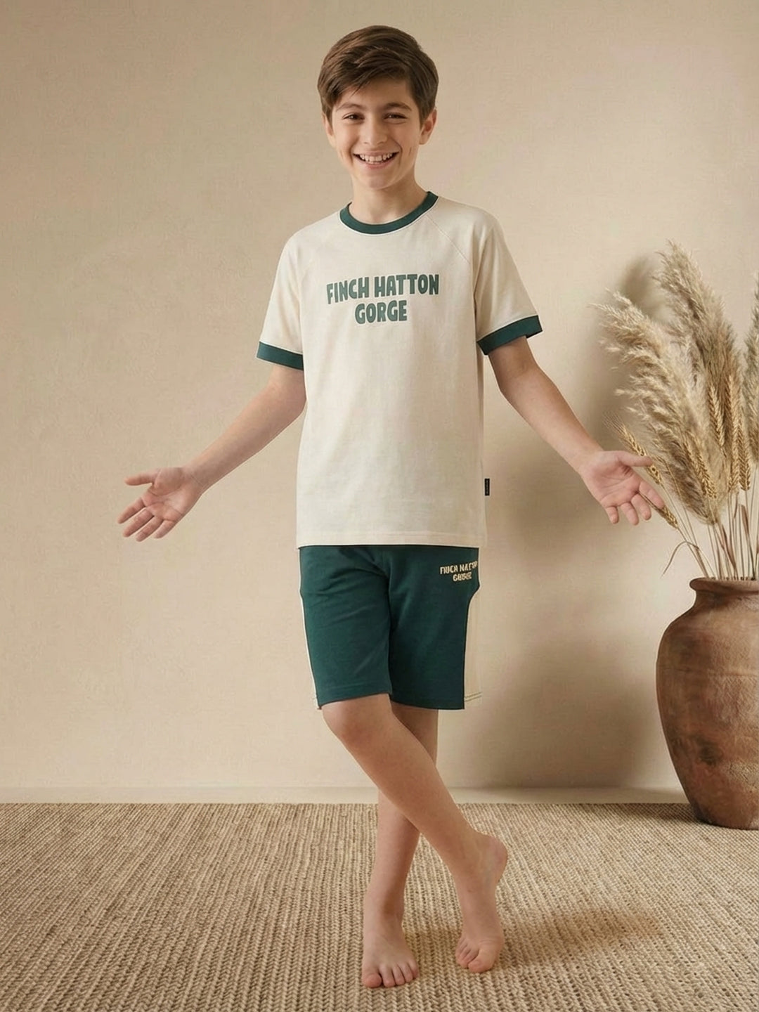 Lil Tomatoes Boys Cotton Night Suits - Cream