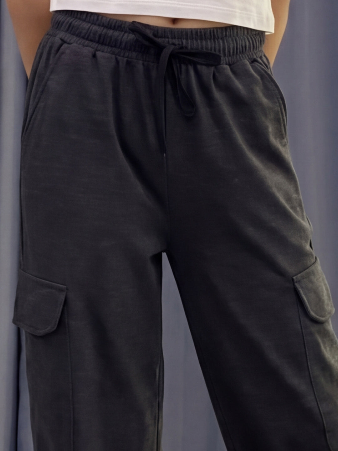 Lil Tomatoes Girls Cotton Looper Trackpant - Black