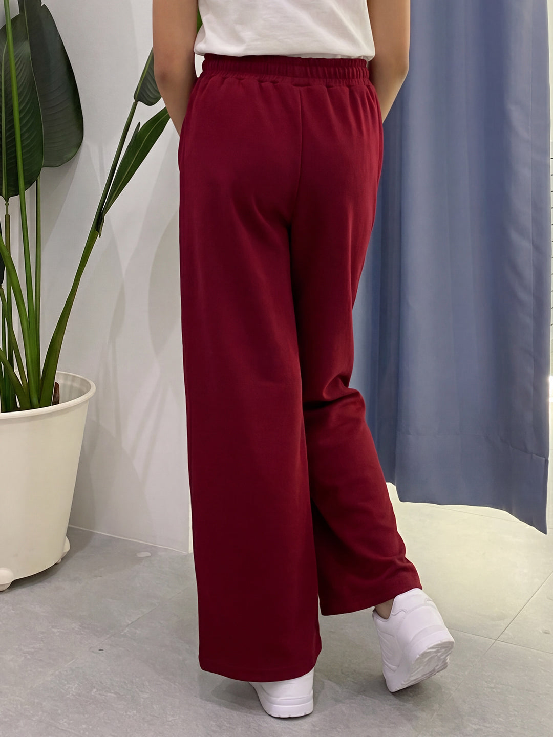 Lil Tomatoes Girls Cotton Looper Trackpant - Cranberry