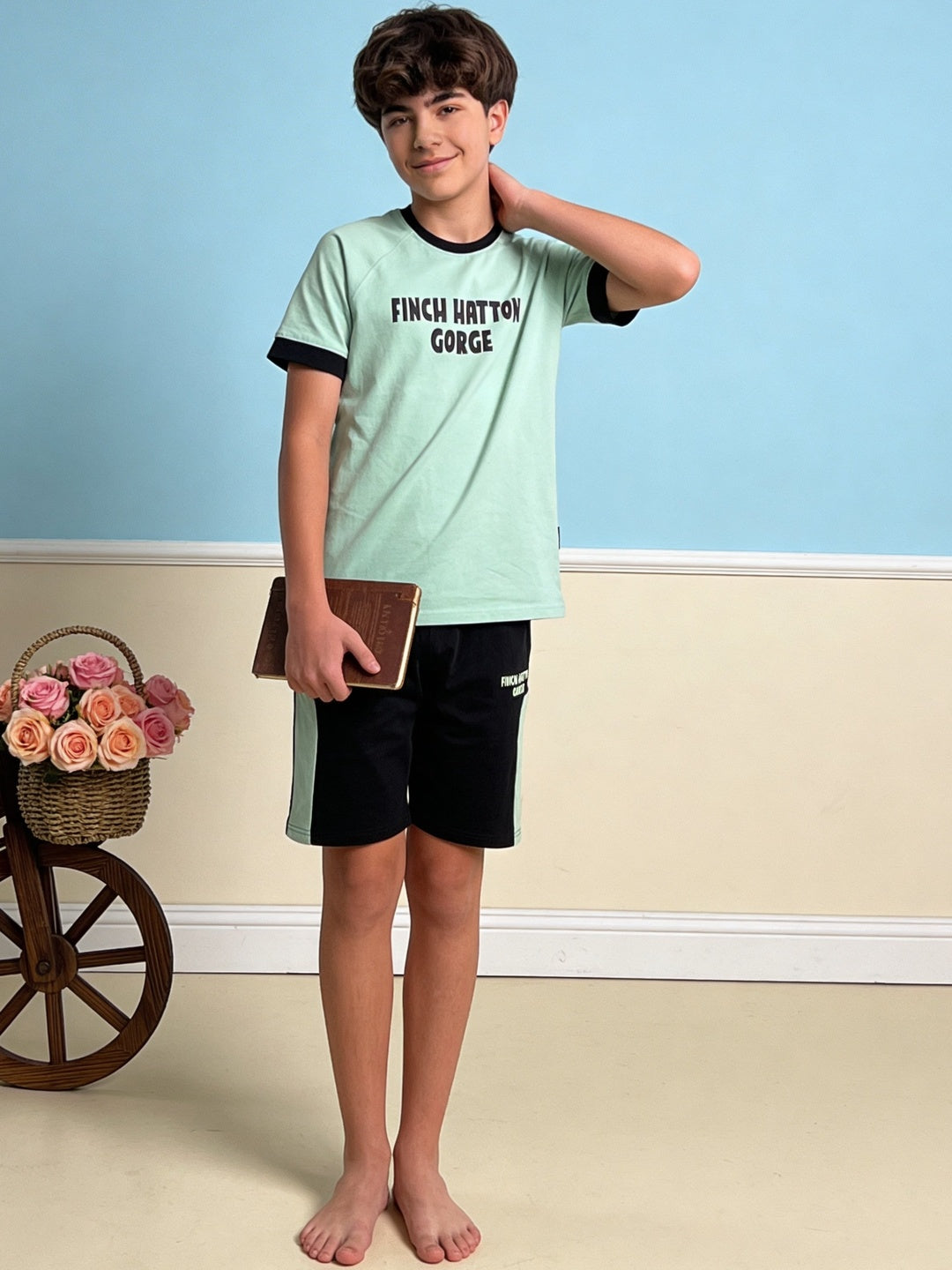 Lil Tomatoes Boys Cotton Night Suits - Light Green