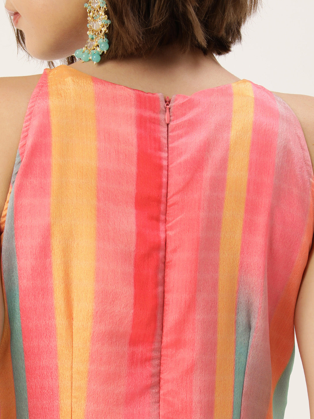 Bollywood Vogue Ready To Wear Multicolor Print  Chinon Dress - Additional View 1