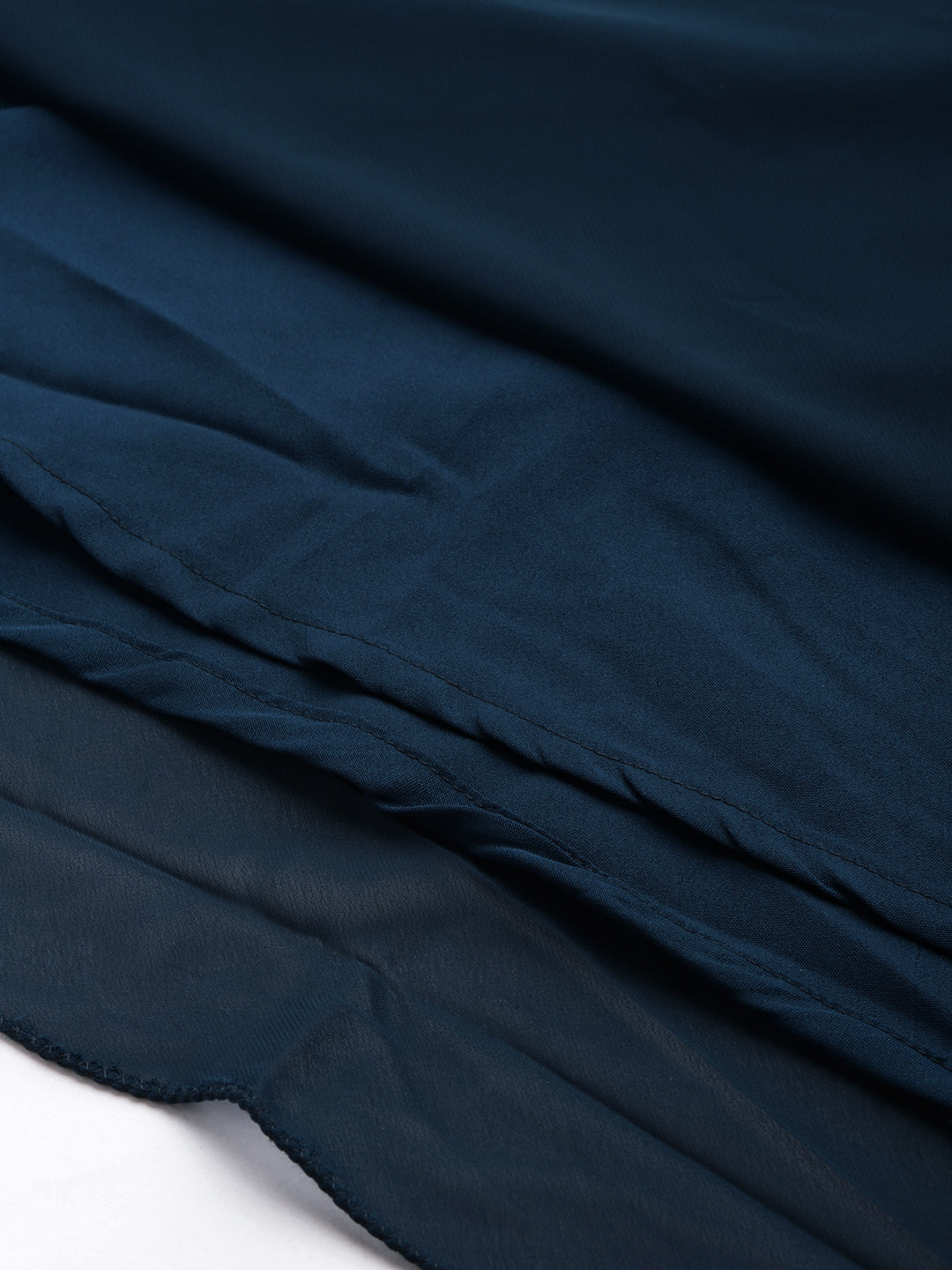 Bollywood Vogue Ready To Wear Multicolored Organza Jacket N Teal Blue Dress - Detail View