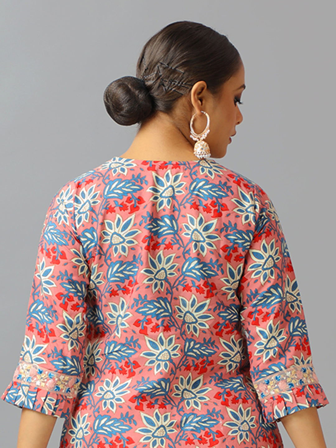 Bollywood Vogue Ready To Wear Multicolored Semi Cotton Printed Straight Pant Suit - Additional View 1