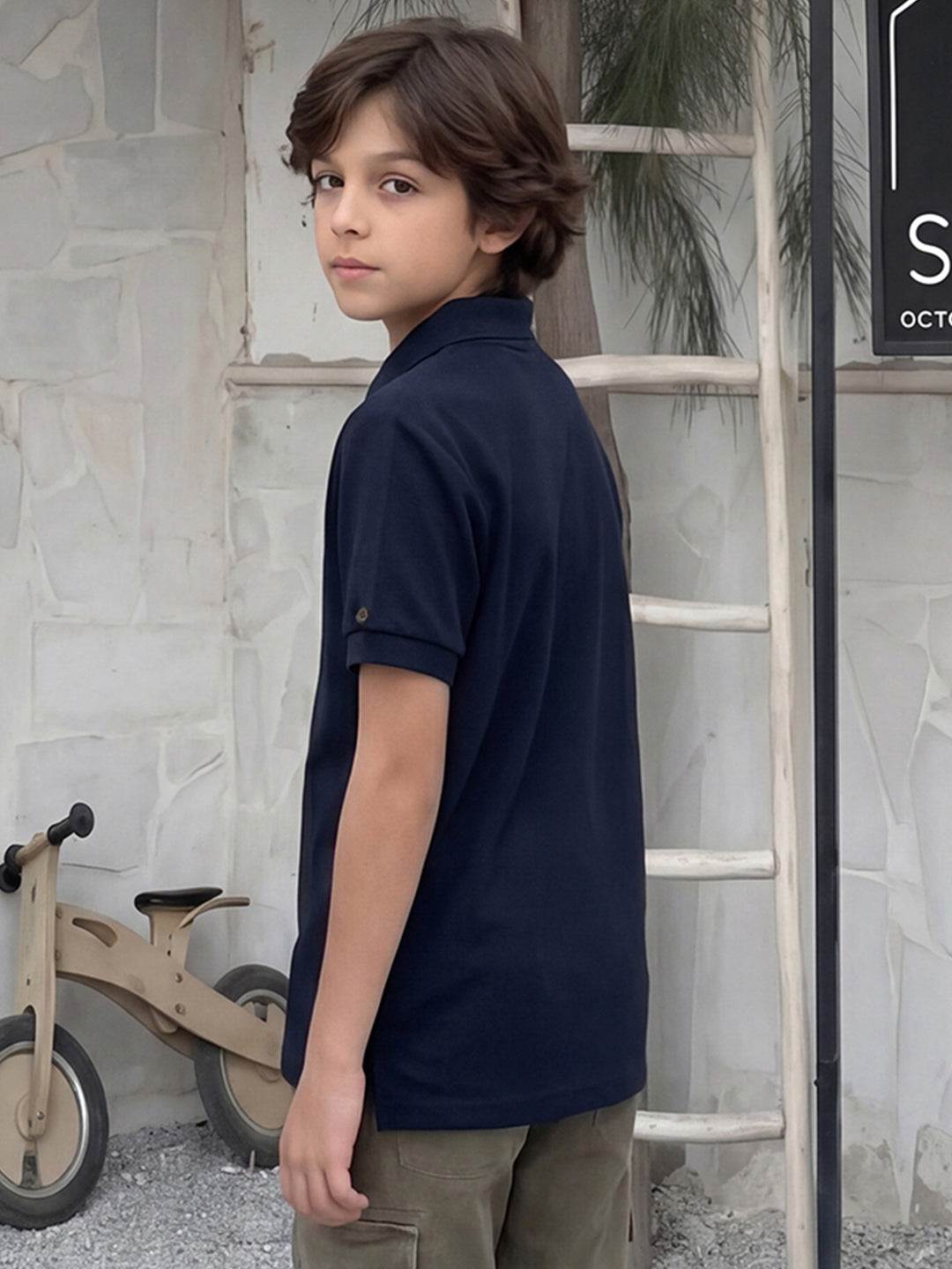 Lil Tomatoes Boys Sports Polo T-Shirt - Navy Blue