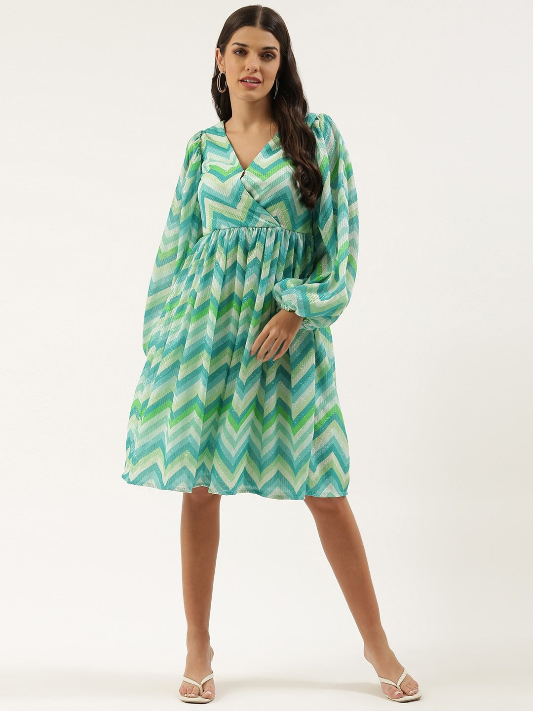 Bollywood Vogue Ready To Wear Multicolored Chinon Printed N Embroidered Maxi dress - Additional View 2