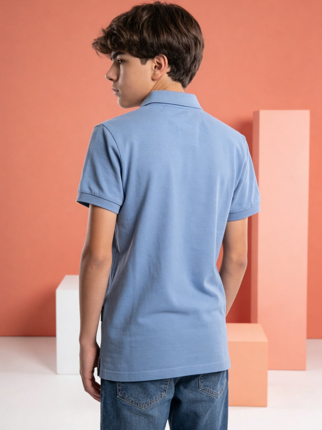 Lil Tomatoes Boys Cotton Pique Polo T-Shirt - Ocean Blue