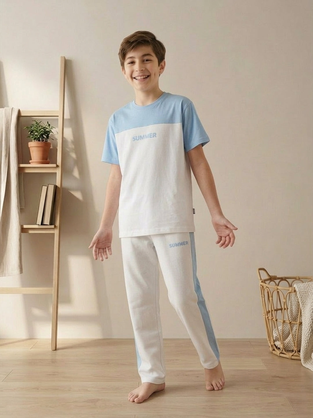 Lil Tomatoes Boys Cotton Night Suits - Ocean Blue