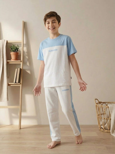 Lil Tomatoes Boys Cotton Night Suits - Ocean Blue