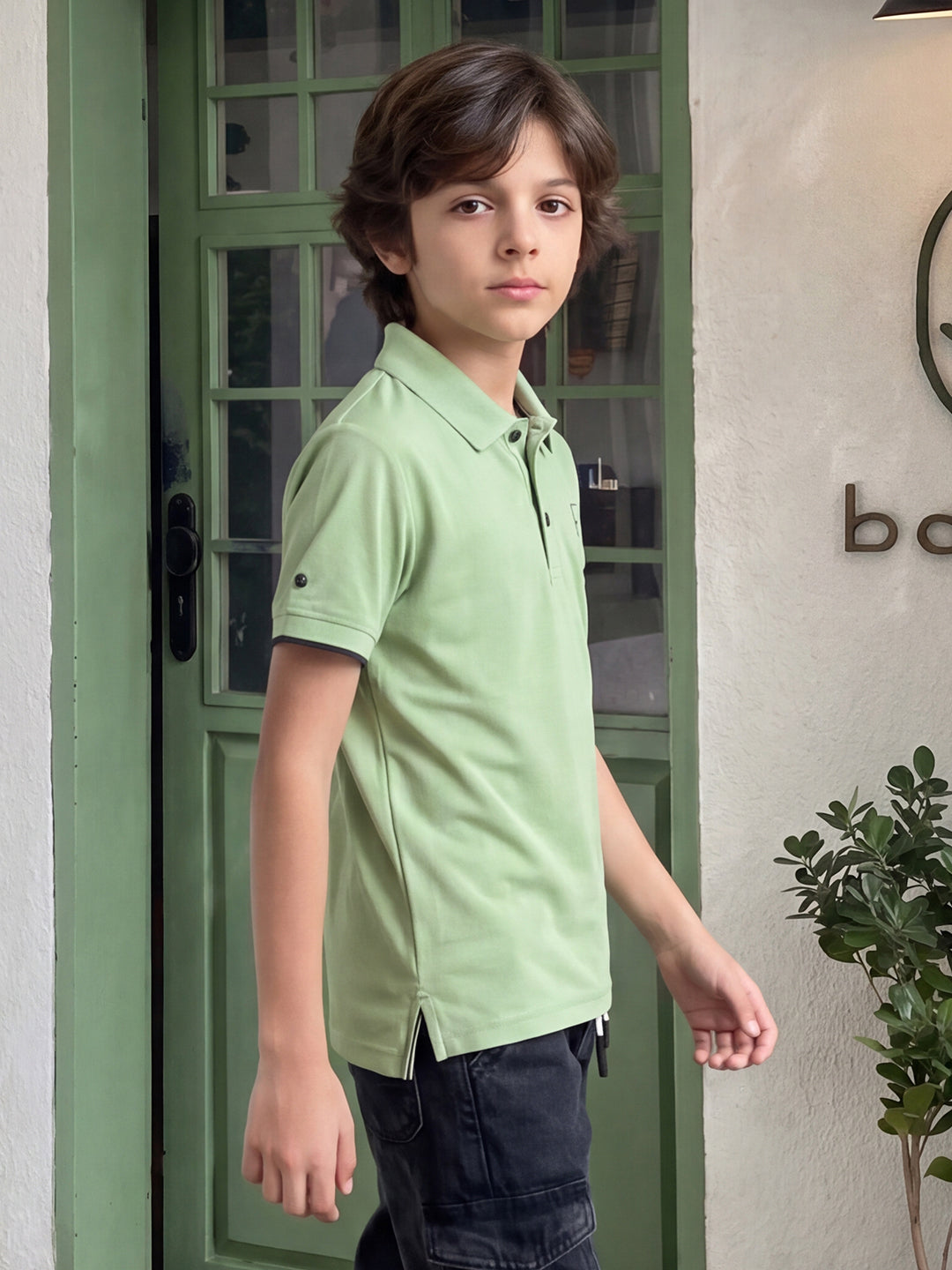 Lil Tomatoes Boys Sports Polo T-Shirt - Pista Green