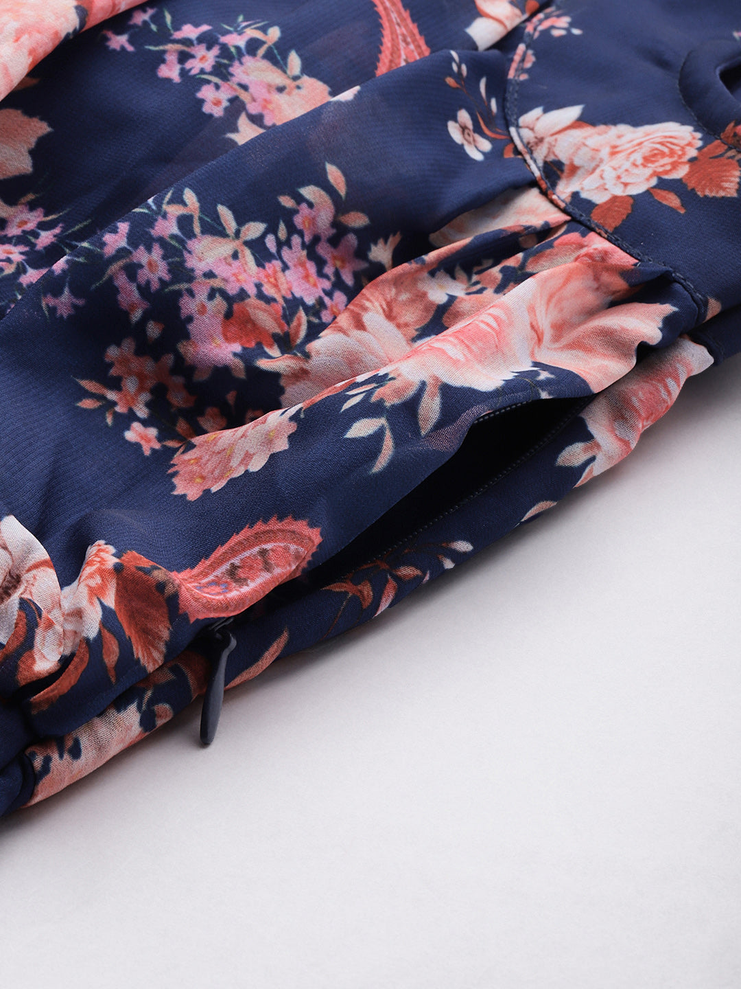 Bollywood Vogue Ready To Wear Blue Georgette Digital Printed Dress - Look Shot