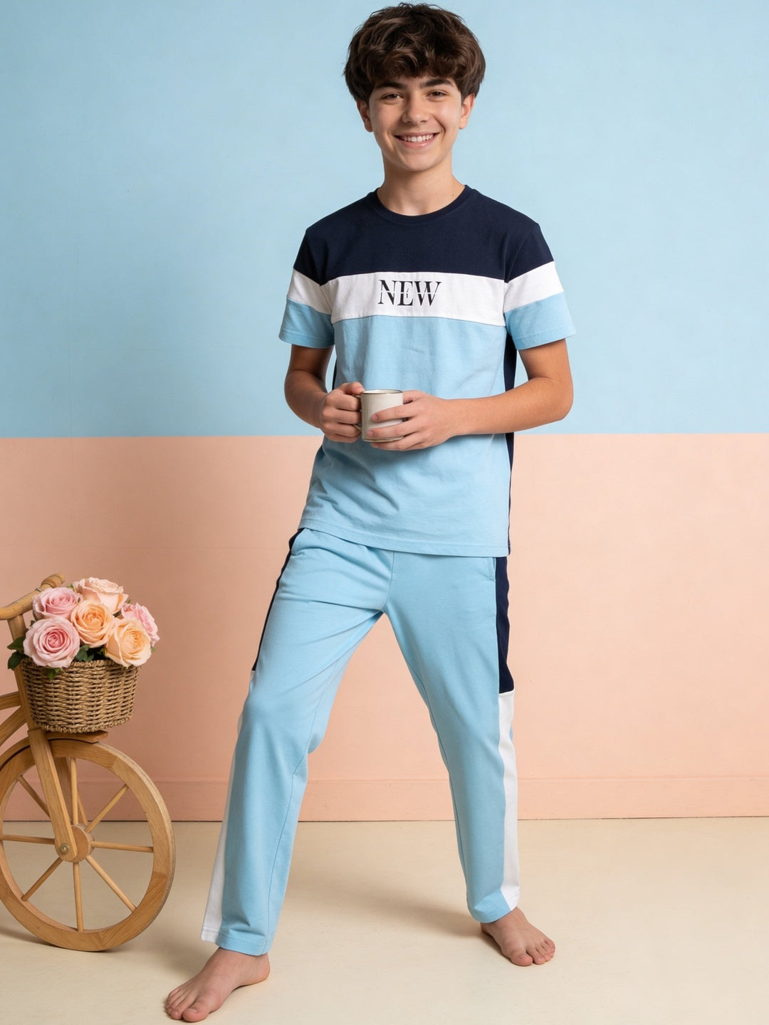 Lil Tomatoes Boys Cotton Night Suits - Navy Blue