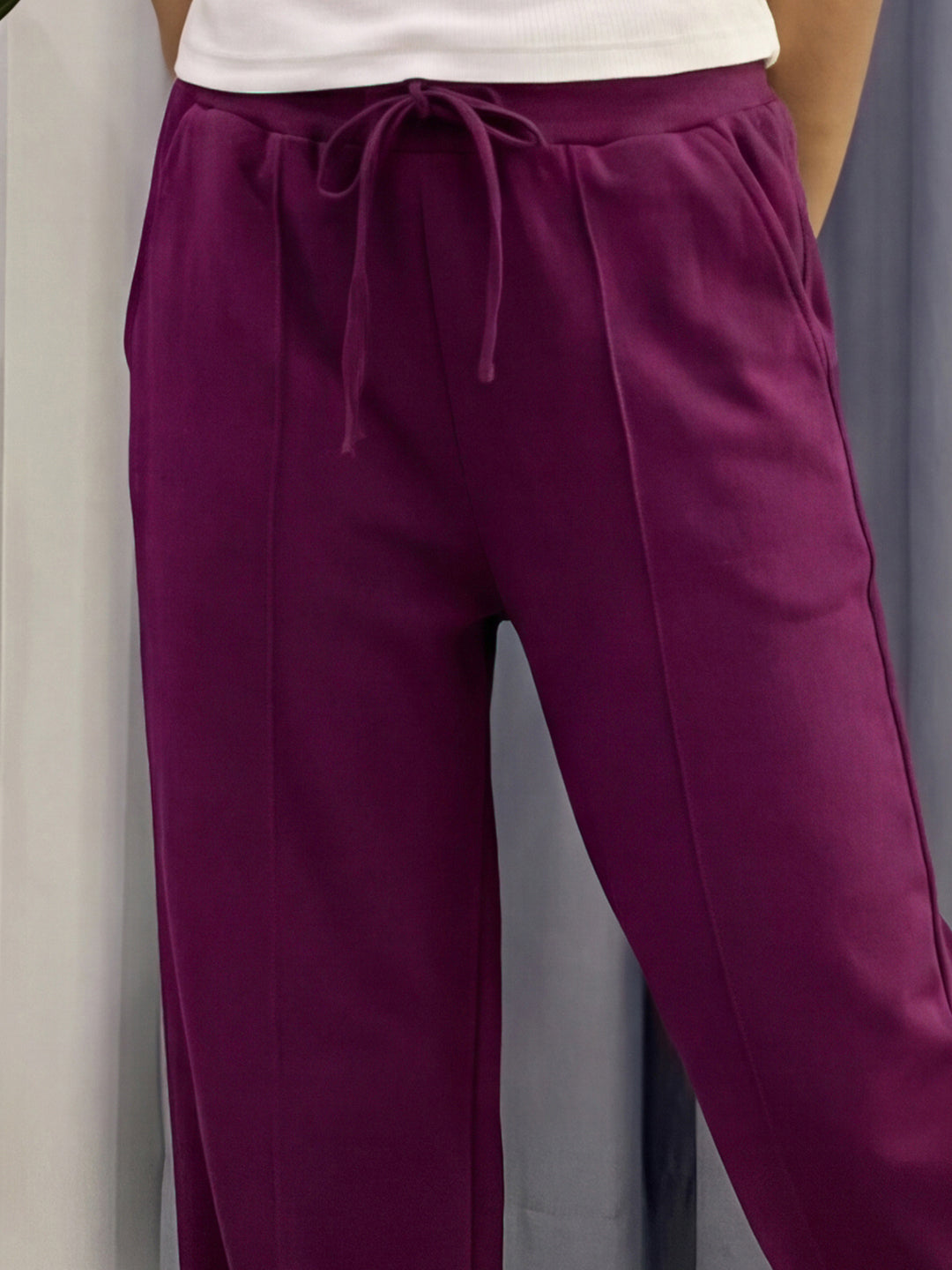 Lil Tomatoes Girls Cotton Looper Trackpant - Wine