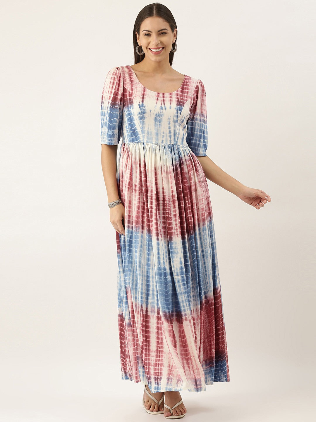 Bollywood Vogue Ready To Wear Multi Color Maxi Dress - Front View