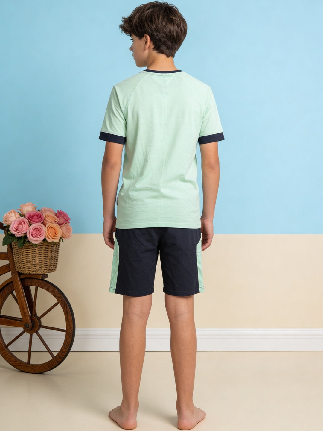 Lil Tomatoes Boys Cotton Night Suits - Light Green